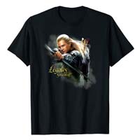 Camiseta de Legolas manga corta Greenleaf el Hobbit negro hombre mujer niño