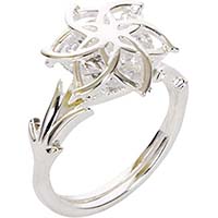 anillo nenya galadriel elfa reina el hobbit plata circonita t 10 caja Anillos de poder de los elfos