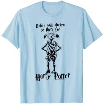camiseta dobby elfo harry potter hombre mujer nino nina manga corta harry potter dobby siempre estará alli 