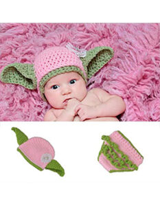 disfraz elfo bebe traje de elfo para bebe recien nacido verde rosa crochet jicyor