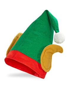 gorro elfo con orejas poliester adulto verde rojo unisex