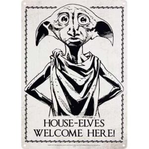 chapa metal retro dobby elfos son bienvenidos poster harvesthouse