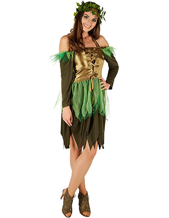 elfa disfraz elfas adultas traje vestido elfa del bosque corto verde dorado marron