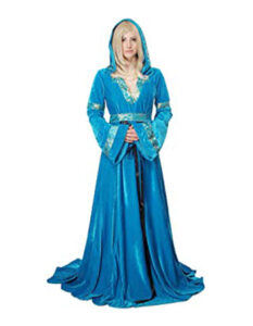elfa disfraz elfas adultas traje vestido medieval azul largo