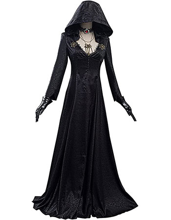 Disfraz de Elfo para Halloween mujer barato elfa oscura original idea medieval largo negro gotico