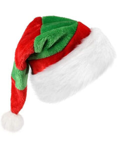 Amosfun navidad santa sombrero felpa sombrero de navidad santa claus gorra sombrero disfraz accesorio verde 