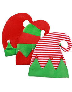 Toyvian 2 Piezas Sombrero de Duende con Orejas Gorro de Elfo Sombrero de Navidad Disfraz de Navidad para Niños Adultos 